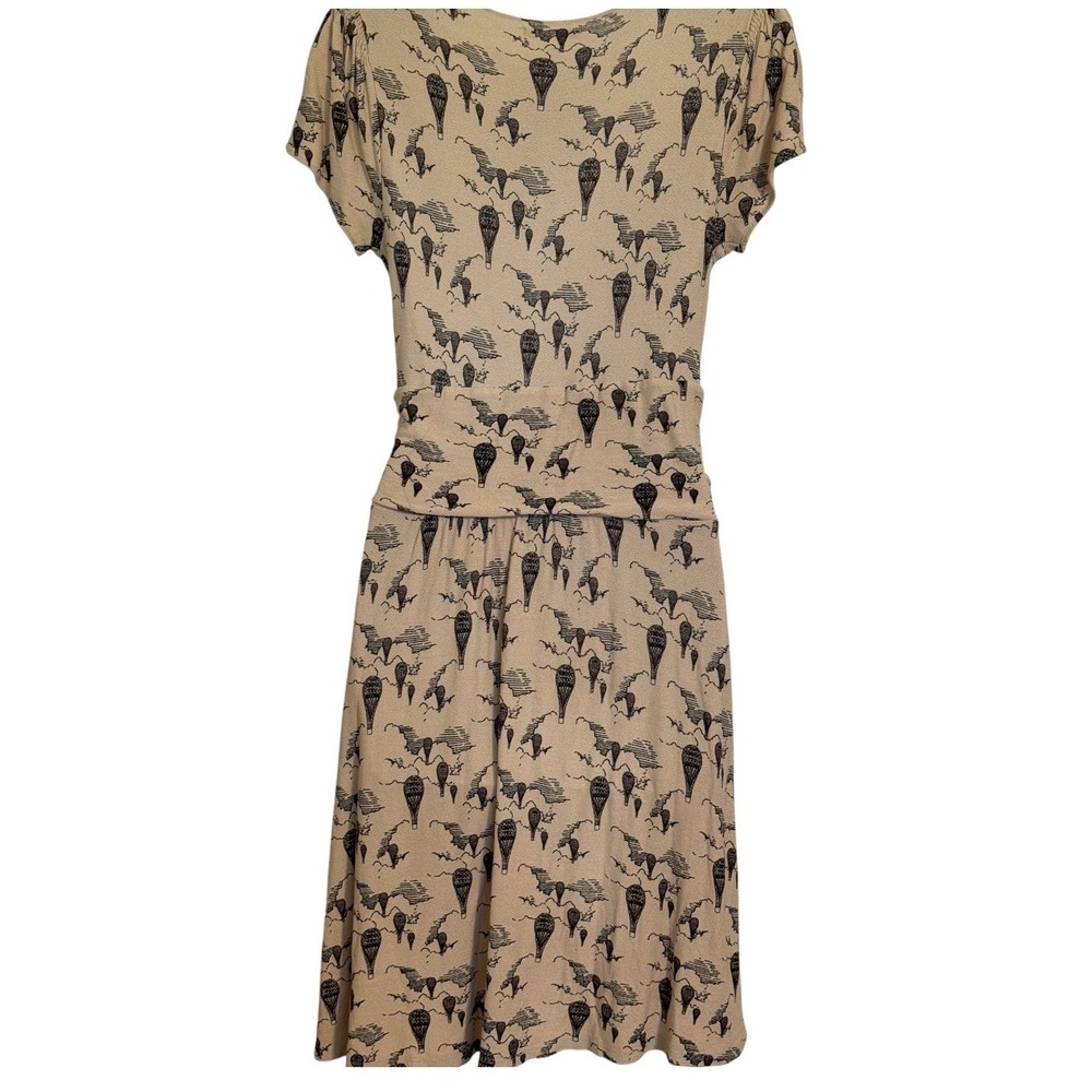 ANTHROPOLOGIE LEIFNOTES Up And Away Hot Air Balloon Print Faux Wrap Dress Small - Picture 6 of 8